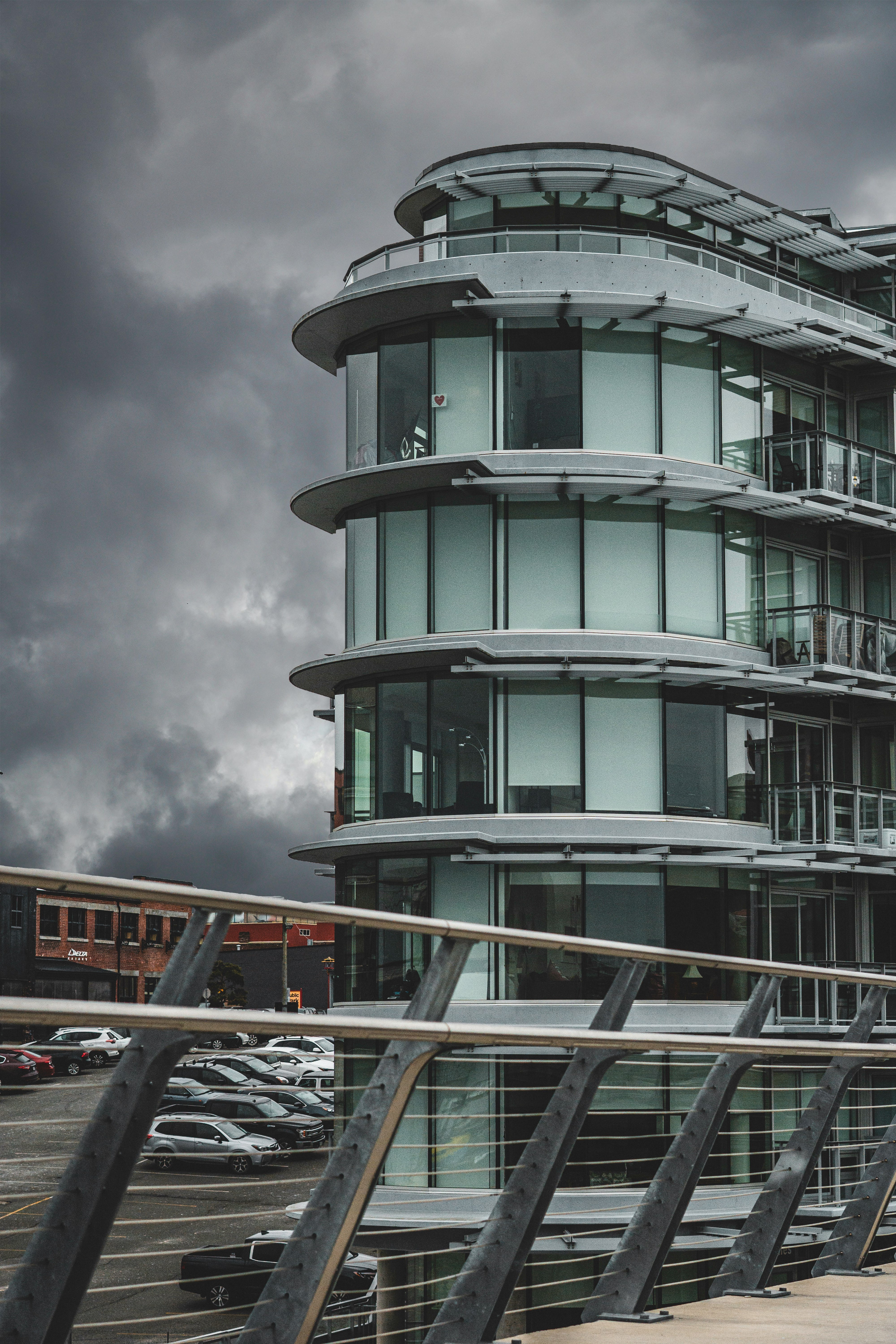 gray concrete building under gray clouds